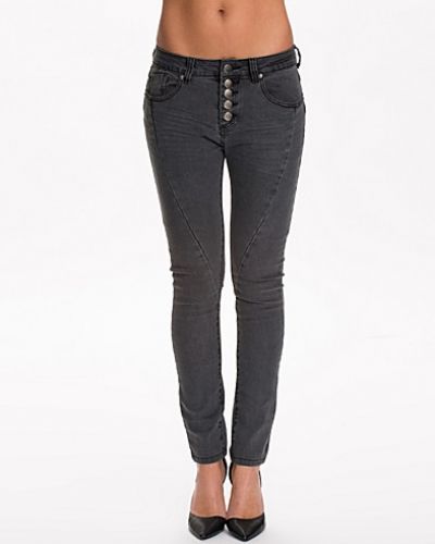 Button Black Jeans Rut&Circle slim fit jeans till dam.