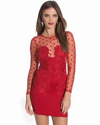 Långärmad klänning Dotted Red Rose Dress från NLY One