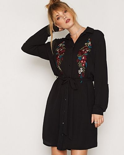 New Look Embroidered Front Tie Shirt Dress
