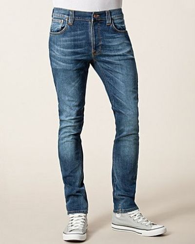Blå straight leg jeans från Nudie Jeans till herr.