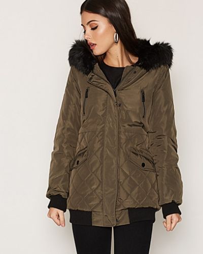 New Look Trim Quilted Longline Jacket
